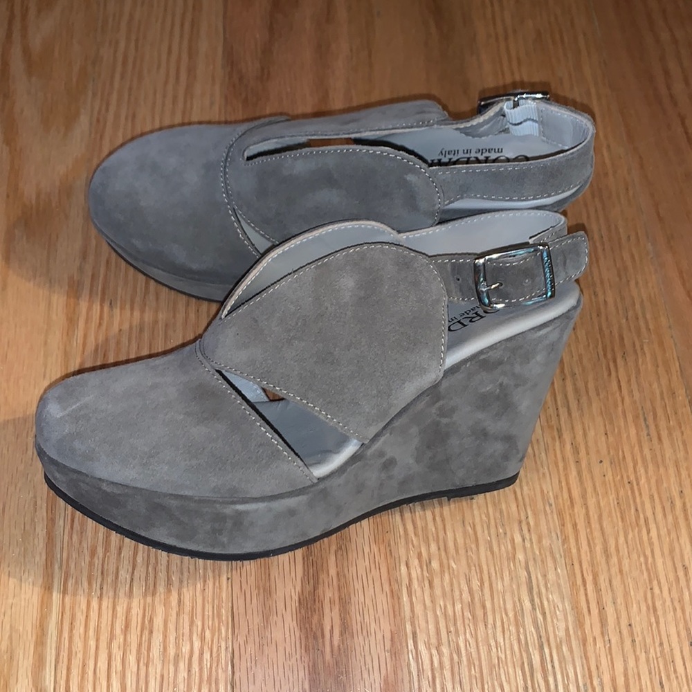 Cordani Ralphie Wedge Sandals Taupe Suede 37